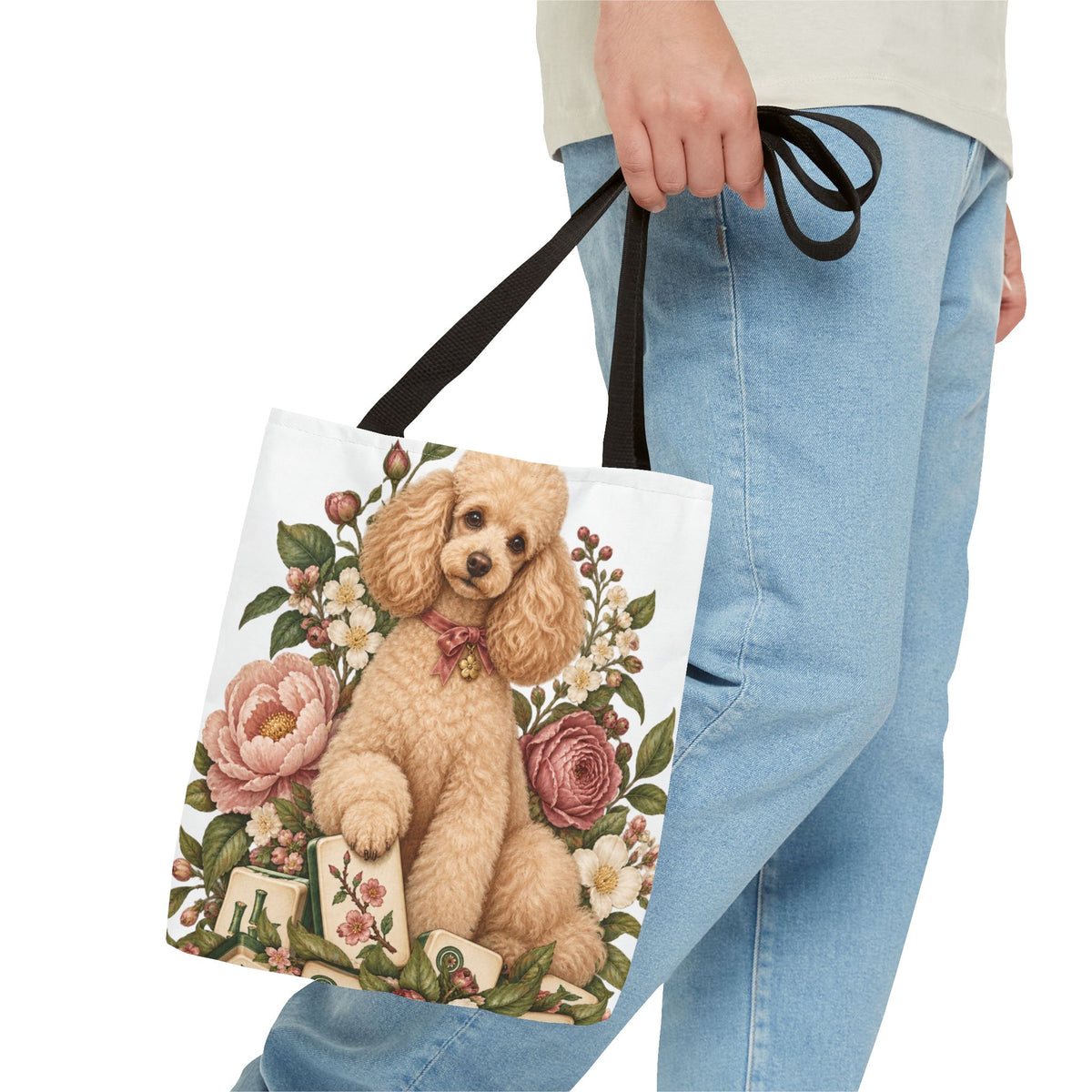 Mahjong Garden Poodle Tote Bag