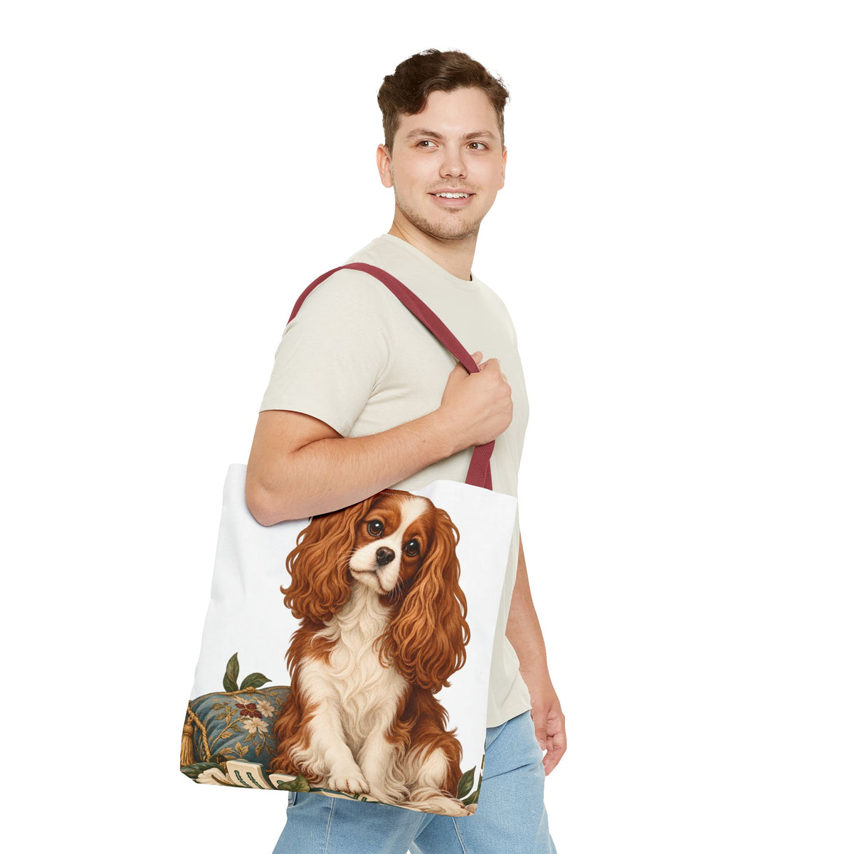Mahjong Cavalier Dog Tote Bag