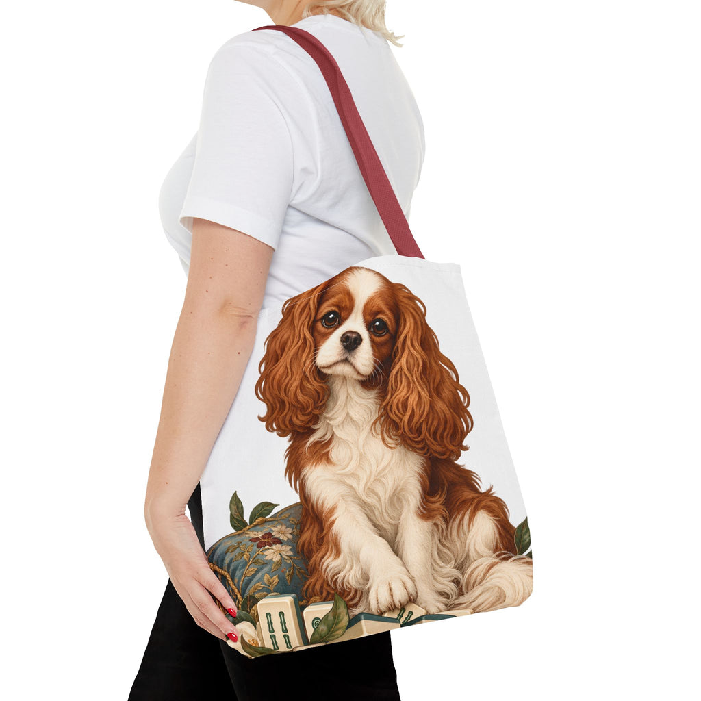 Mahjong Cavalier Dog Tote Bag
