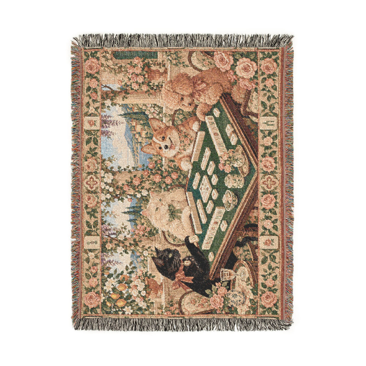 The Sunday Mahjong Garden Woven Blanket