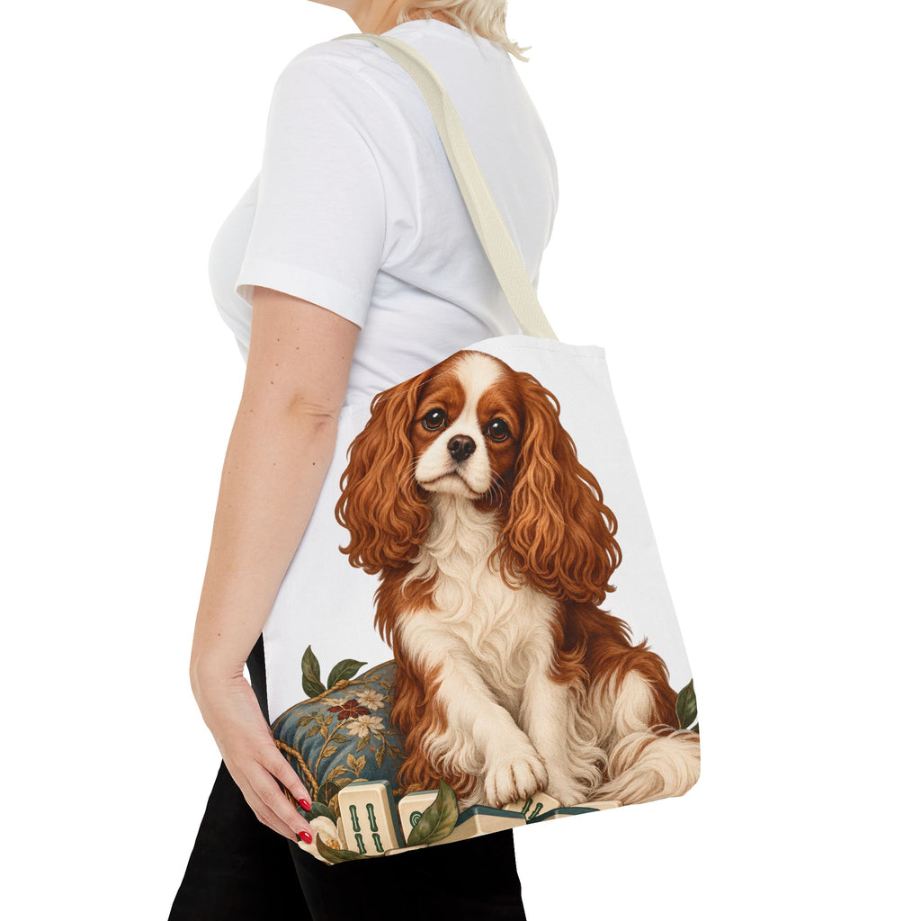 Mahjong Cavalier Dog Tote Bag