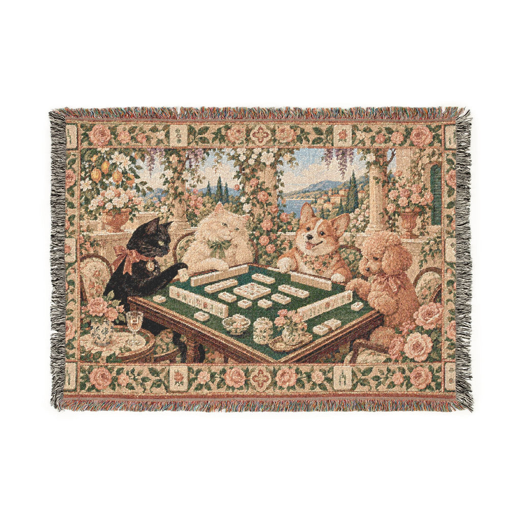 The Sunday Mahjong Garden Woven Blanket