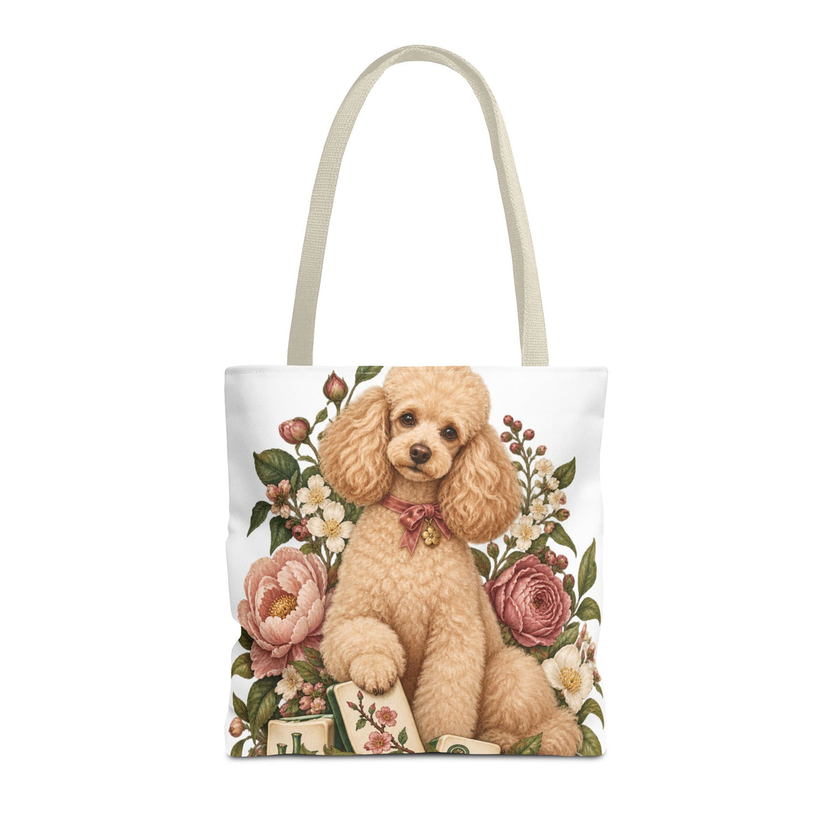 Mahjong Garden Poodle Tote Bag