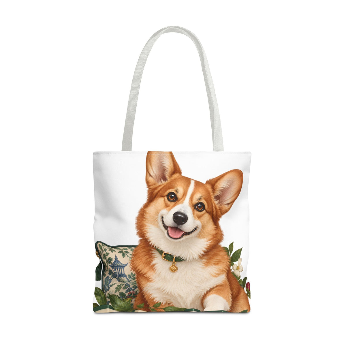 Mahjong Garden Corgi Tote Bag