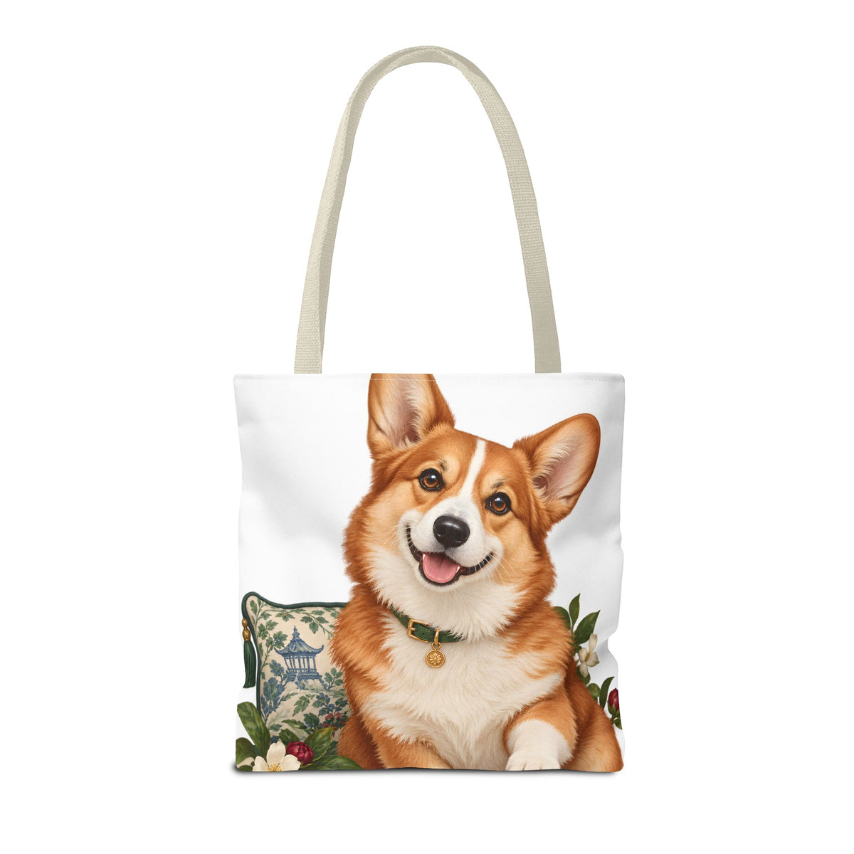 Mahjong Garden Corgi Tote Bag