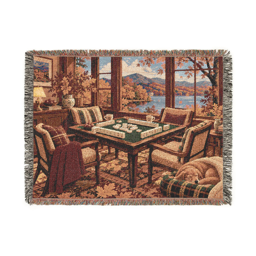 The Autumn Mahjong Weekend Woven Blanket