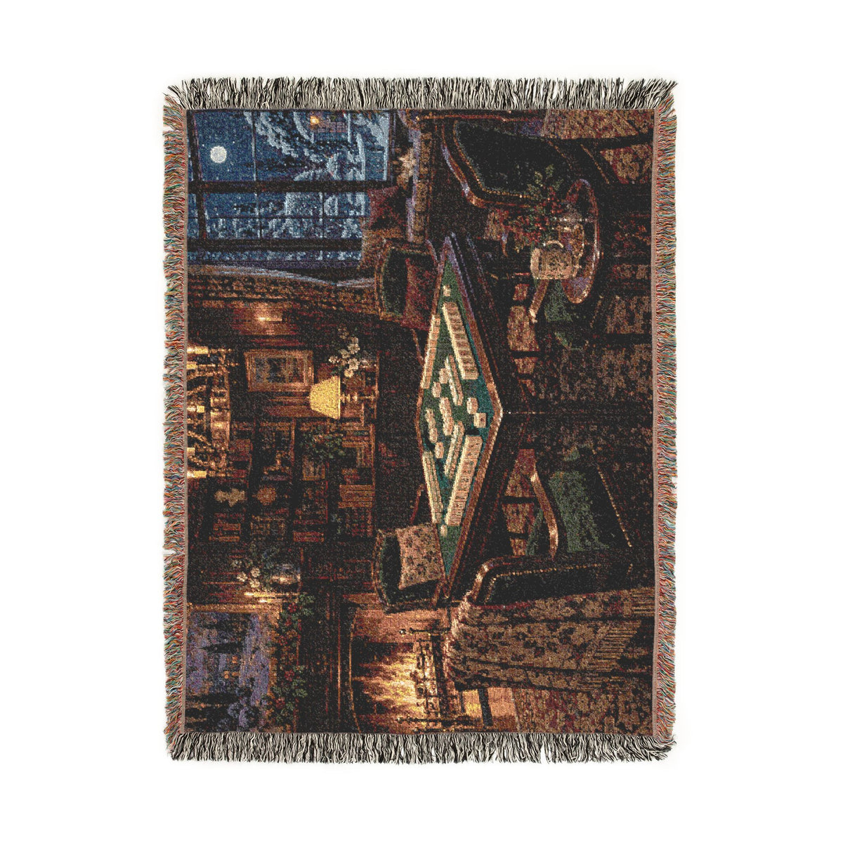 The Winter Game Room Mahjong Woven Blanket