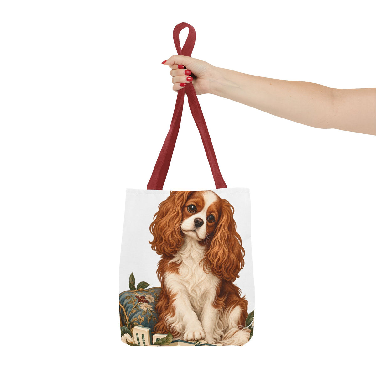 Mahjong Cavalier Dog Tote Bag