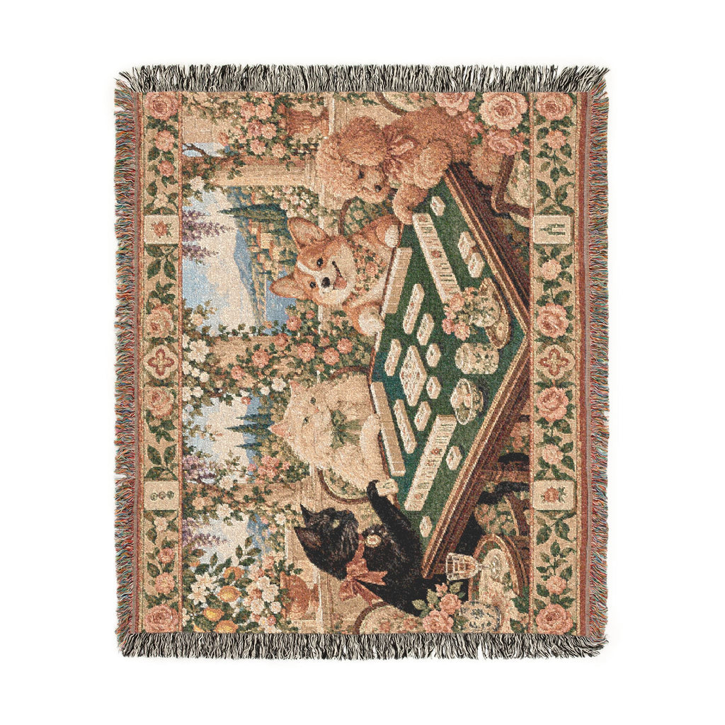 The Sunday Mahjong Garden Woven Blanket