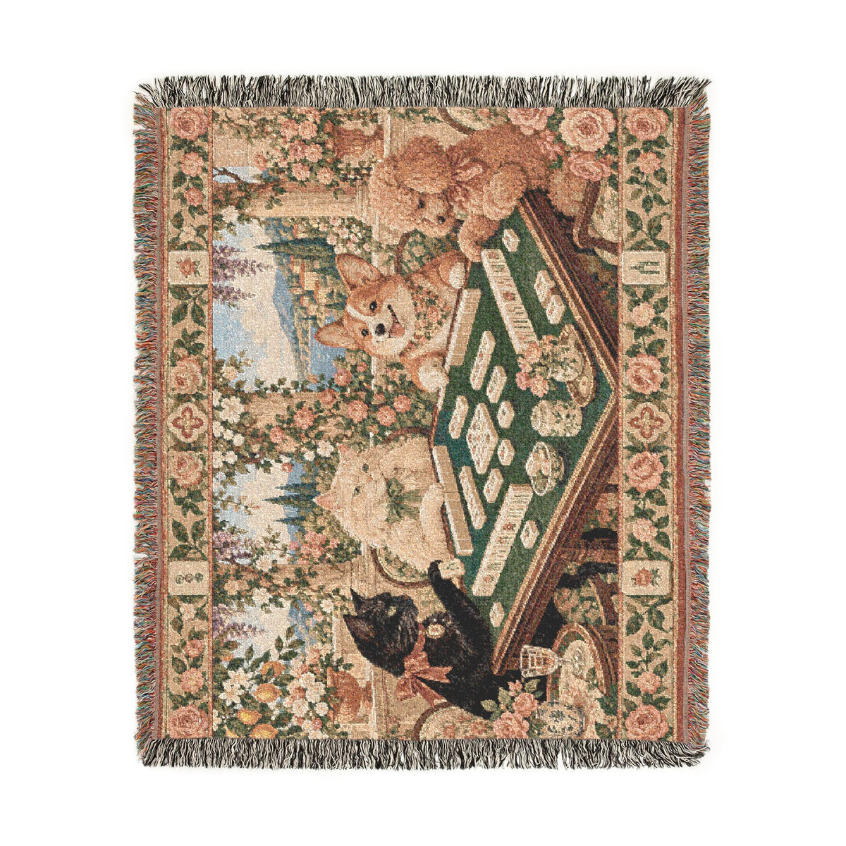 The Sunday Mahjong Garden Woven Blanket