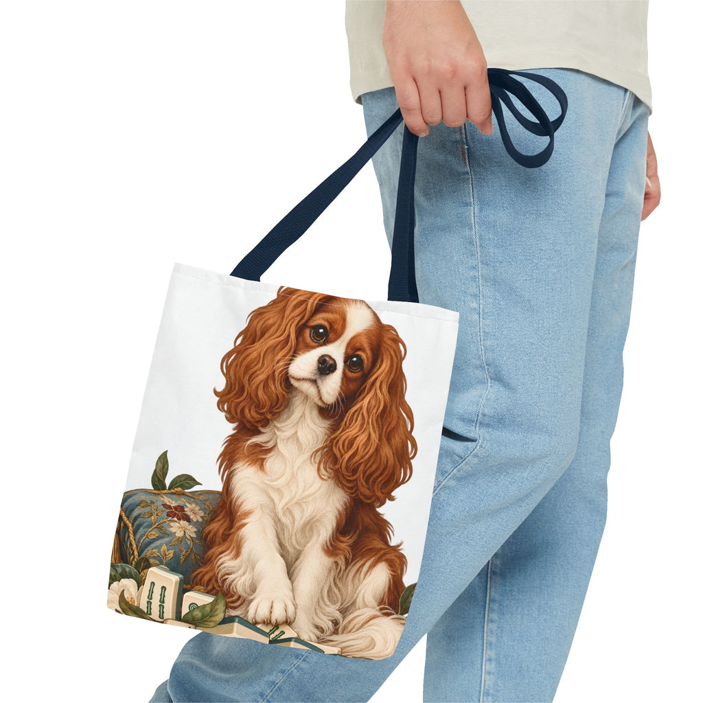 Mahjong Cavalier Dog Tote Bag
