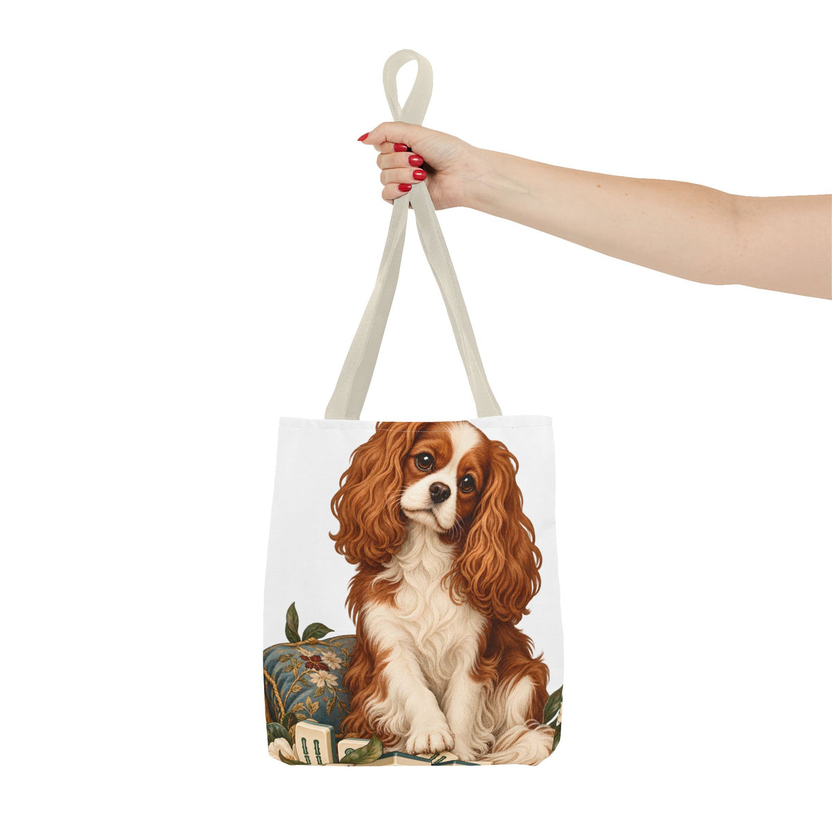 Mahjong Cavalier Dog Tote Bag