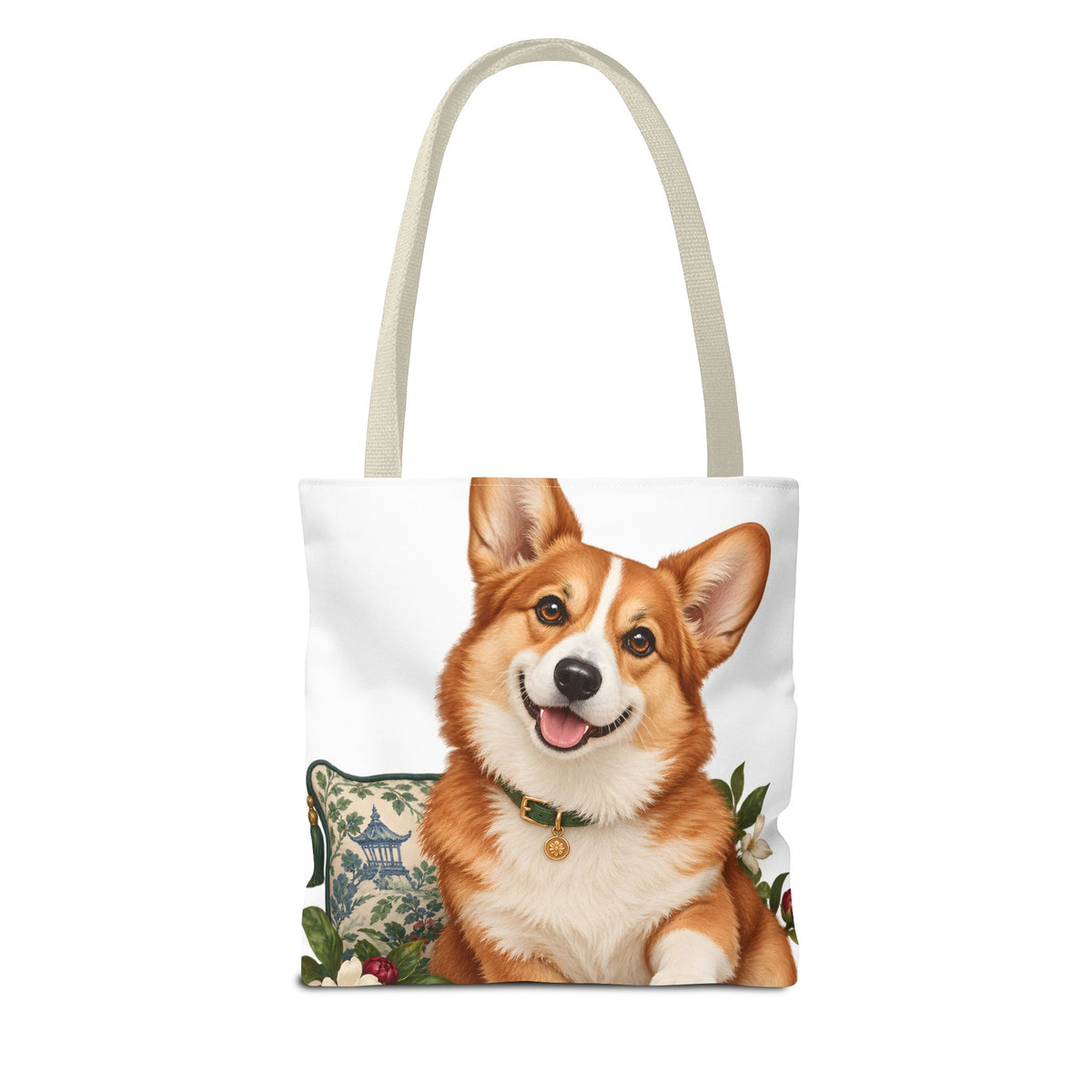Mahjong Garden Corgi Tote Bag