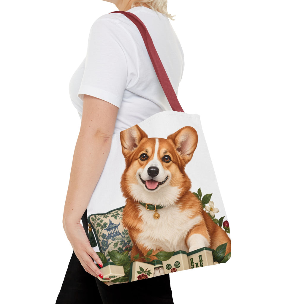 Mahjong Garden Corgi Tote Bag