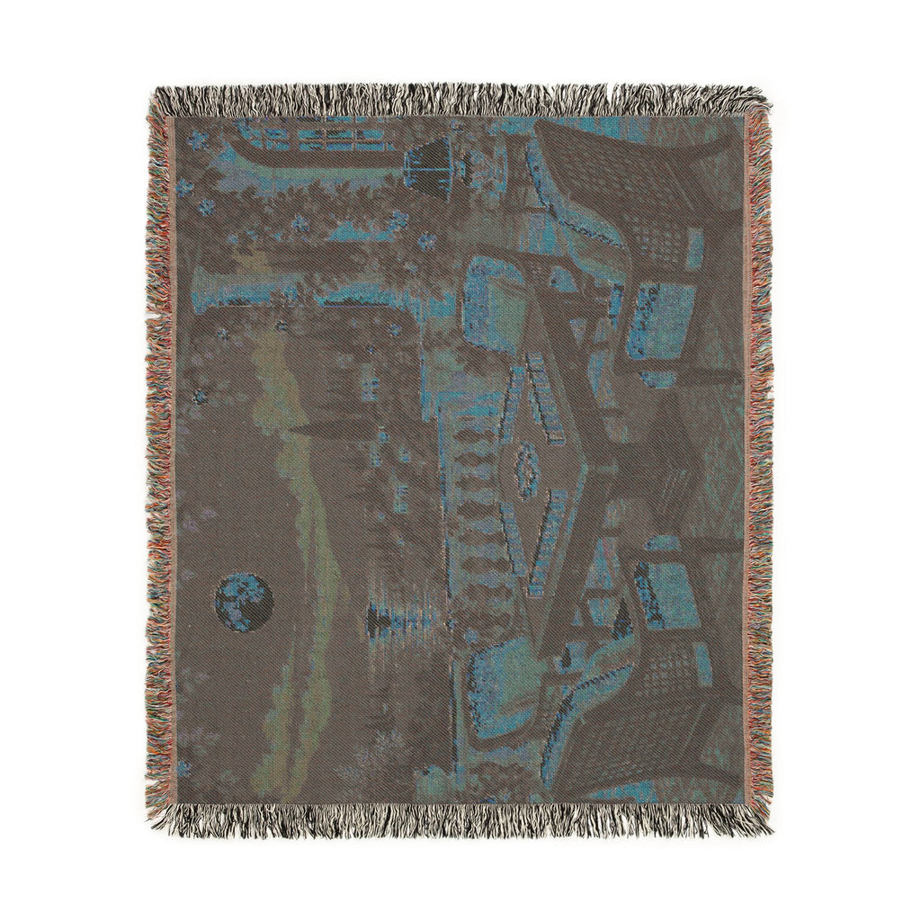 The Moonlit Mahjong Terrace Woven Blanket