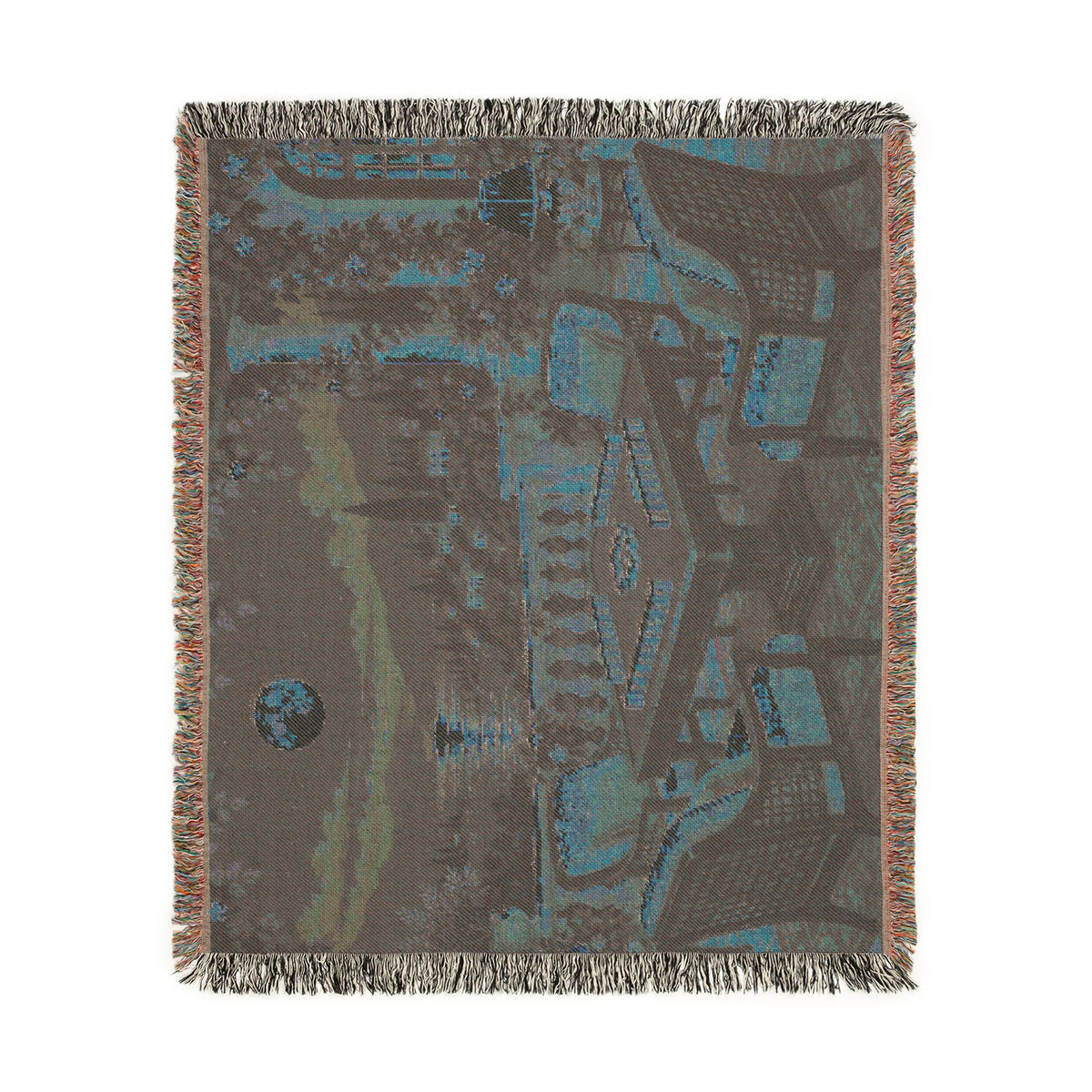 The Moonlit Mahjong Terrace Woven Blanket