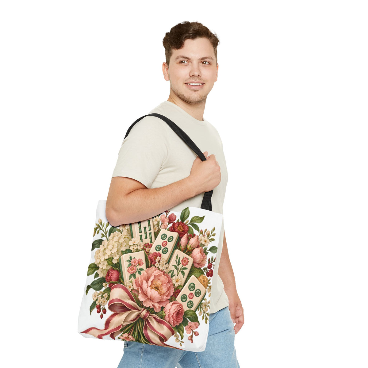 Mahjong Market Day Floral Tote Bag