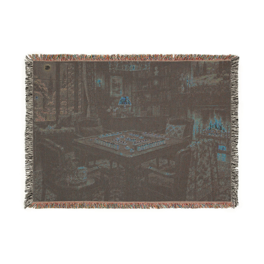 The Winter Game Room Mahjong Woven Blanket