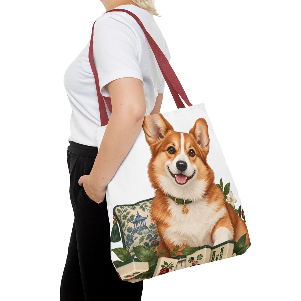 Mahjong Garden Corgi Tote Bag