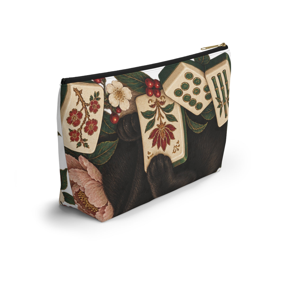 The Mahjong Cat Floral Pouch