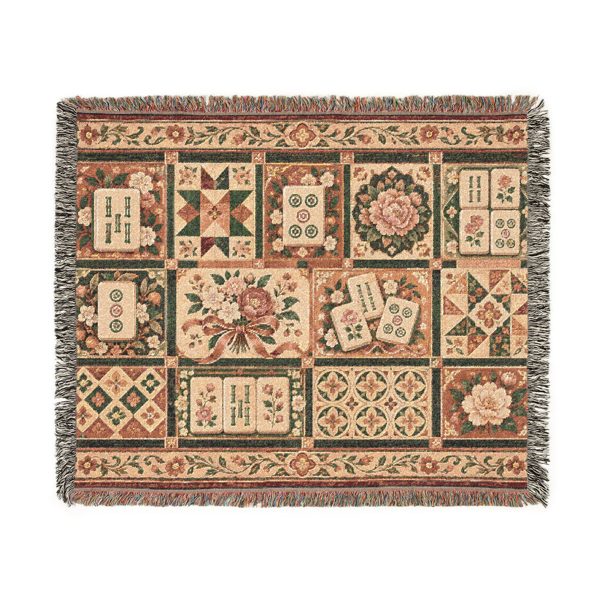 The Game Night Quilt Mahjong Woven Blanket