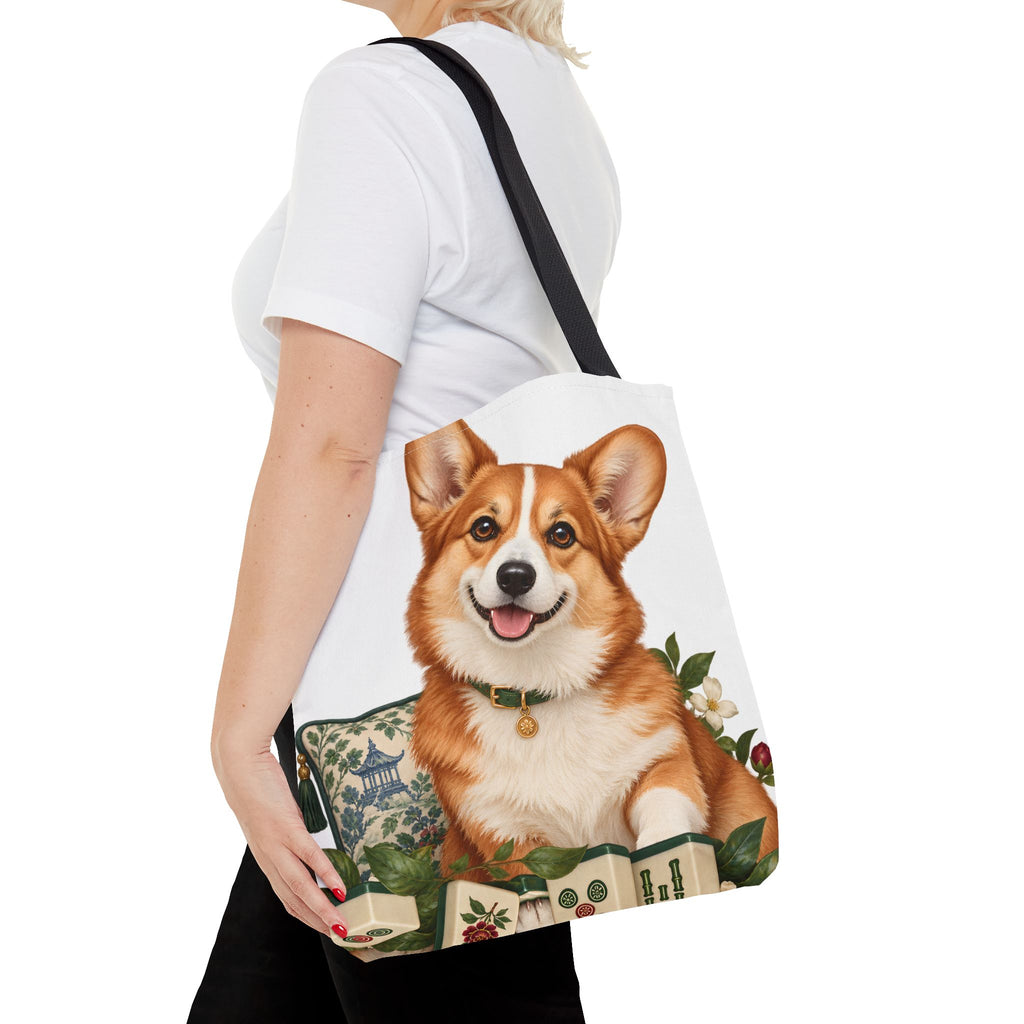 Mahjong Garden Corgi Tote Bag