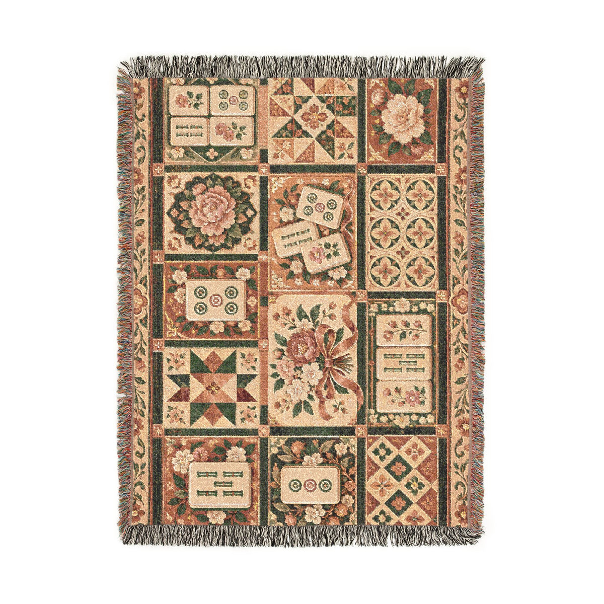 The Game Night Quilt Mahjong Woven Blanket