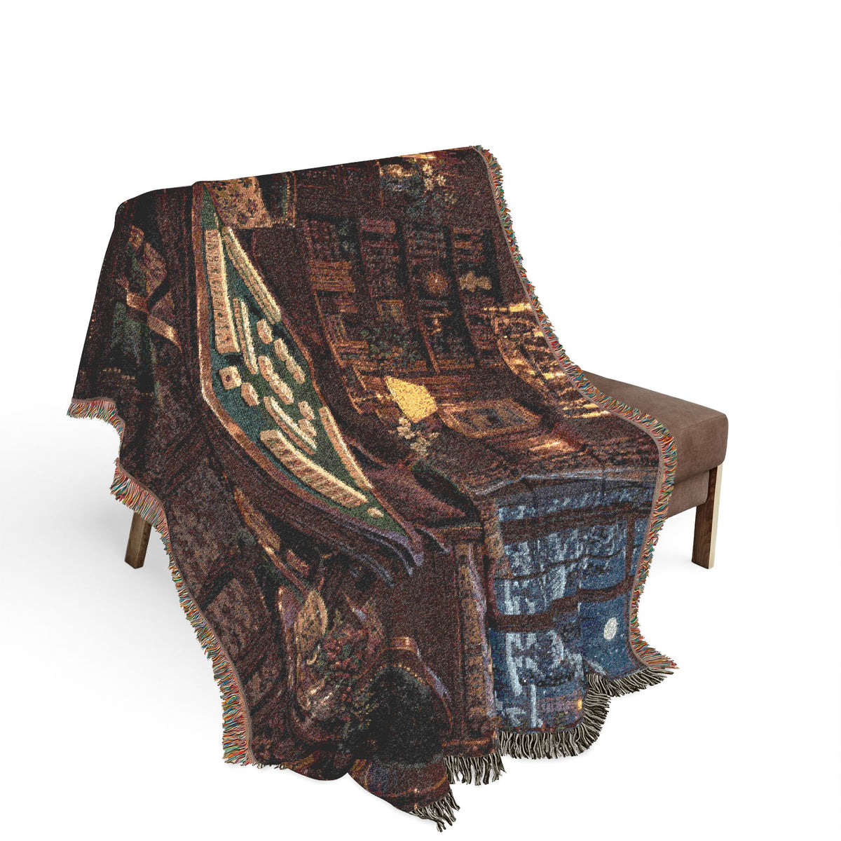 The Winter Game Room Mahjong Woven Blanket