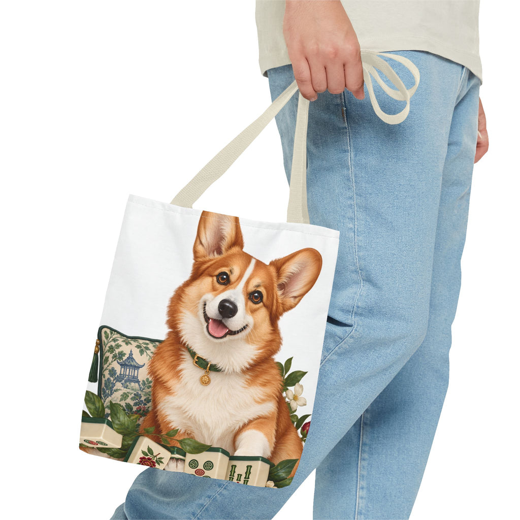 Mahjong Garden Corgi Tote Bag
