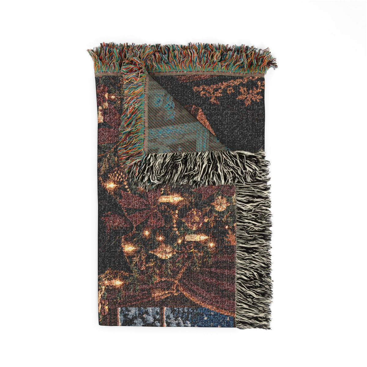 The Christmas Mahjong Cats Woven Blanket