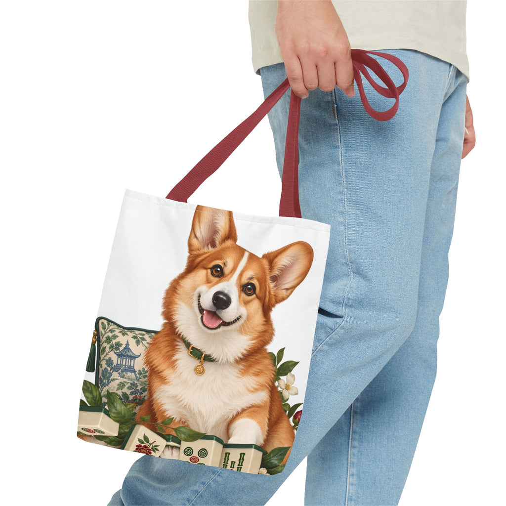 Mahjong Garden Corgi Tote Bag