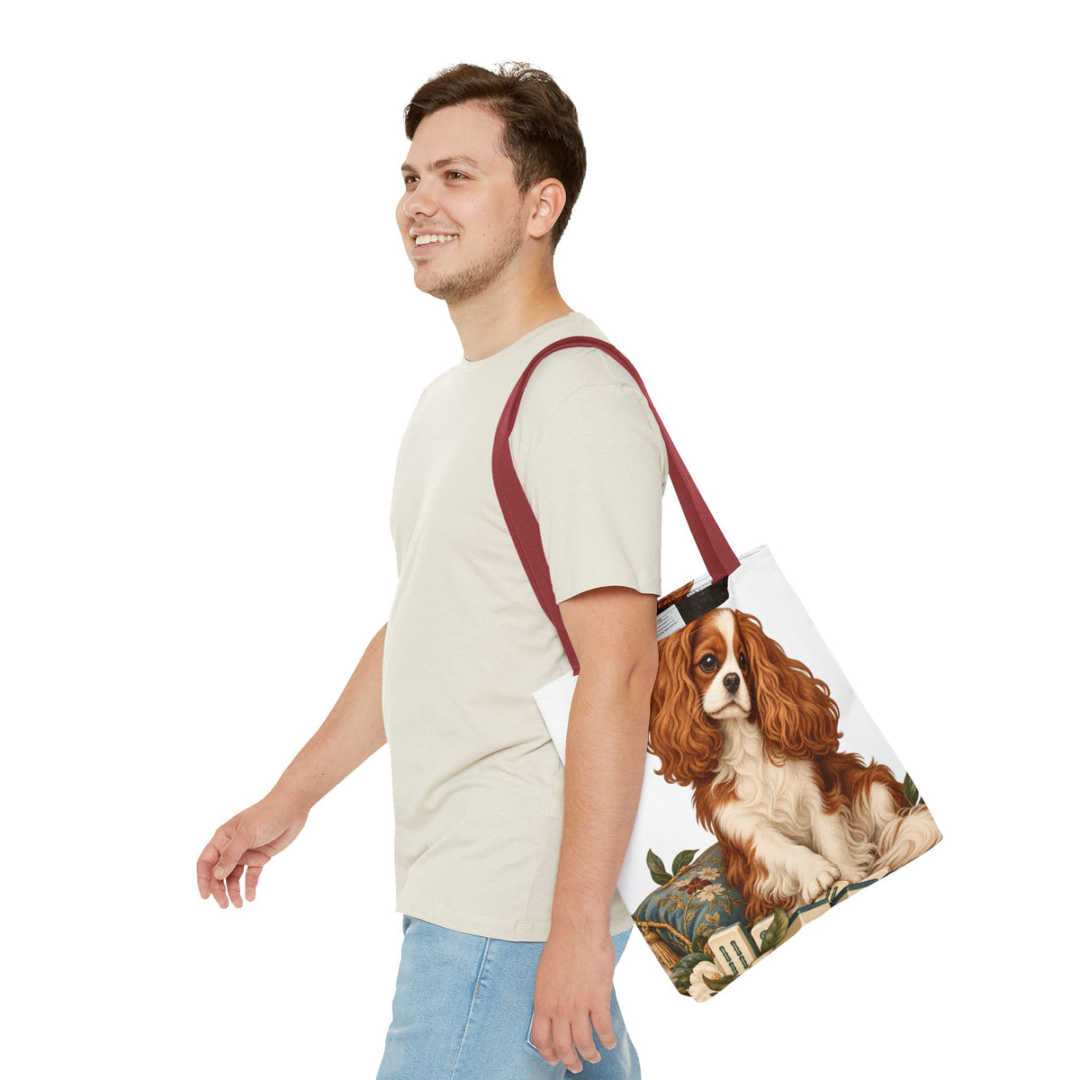 Mahjong Cavalier Dog Tote Bag