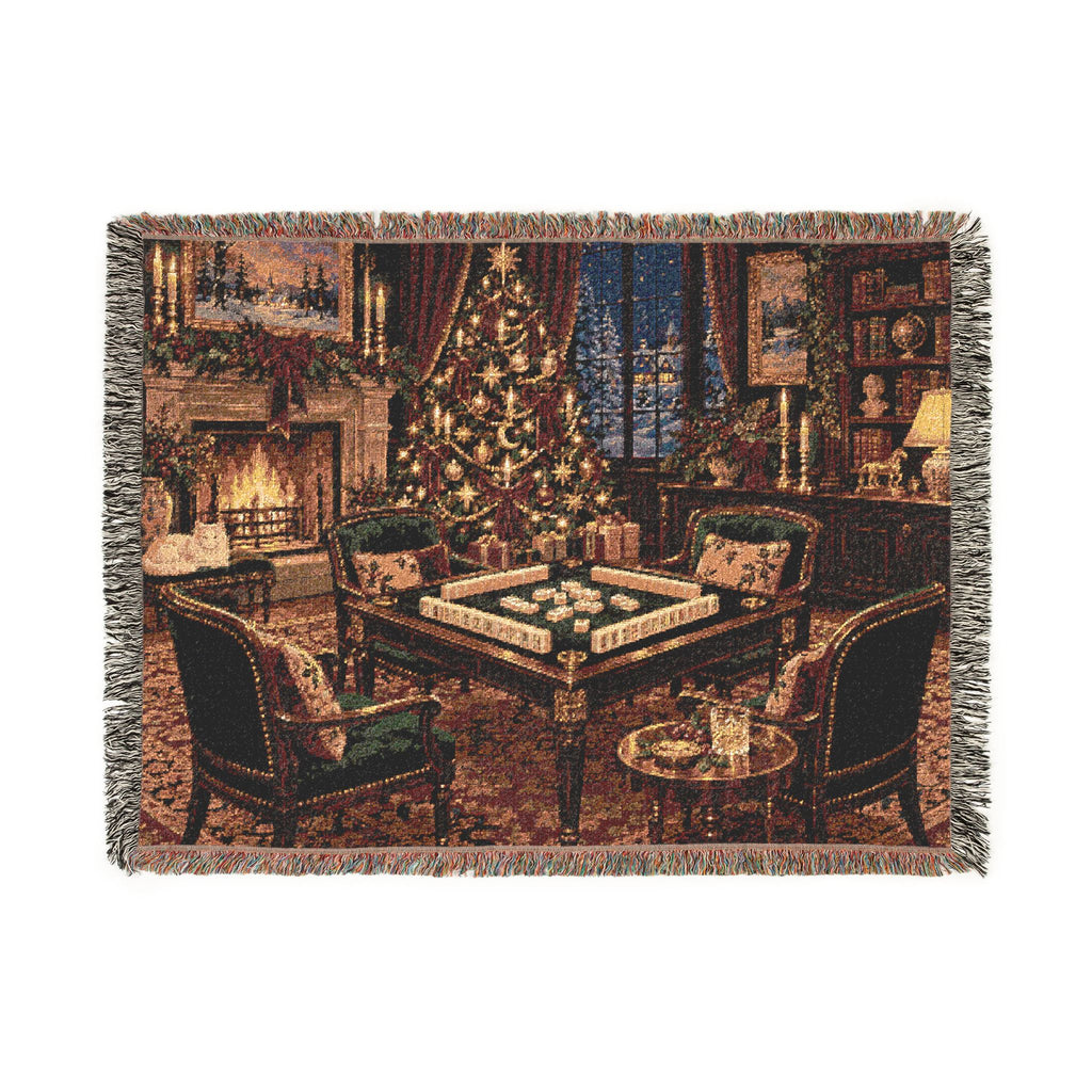 The Christmas Mahjong Parlour Woven Blanket