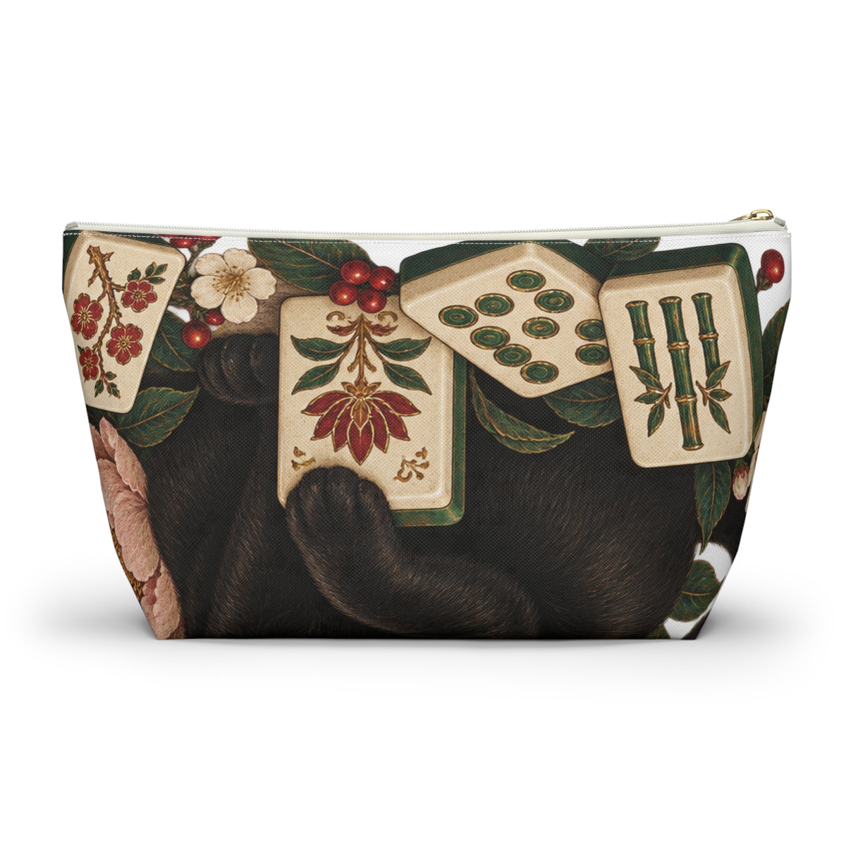The Mahjong Cat Floral Pouch