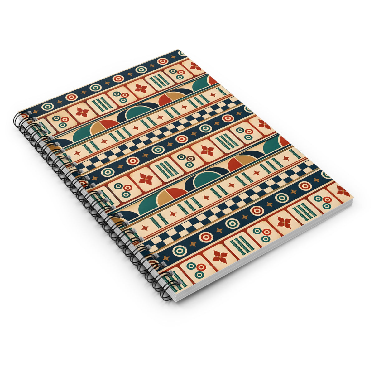 Retro Tile Mahjong Spiral Notebook