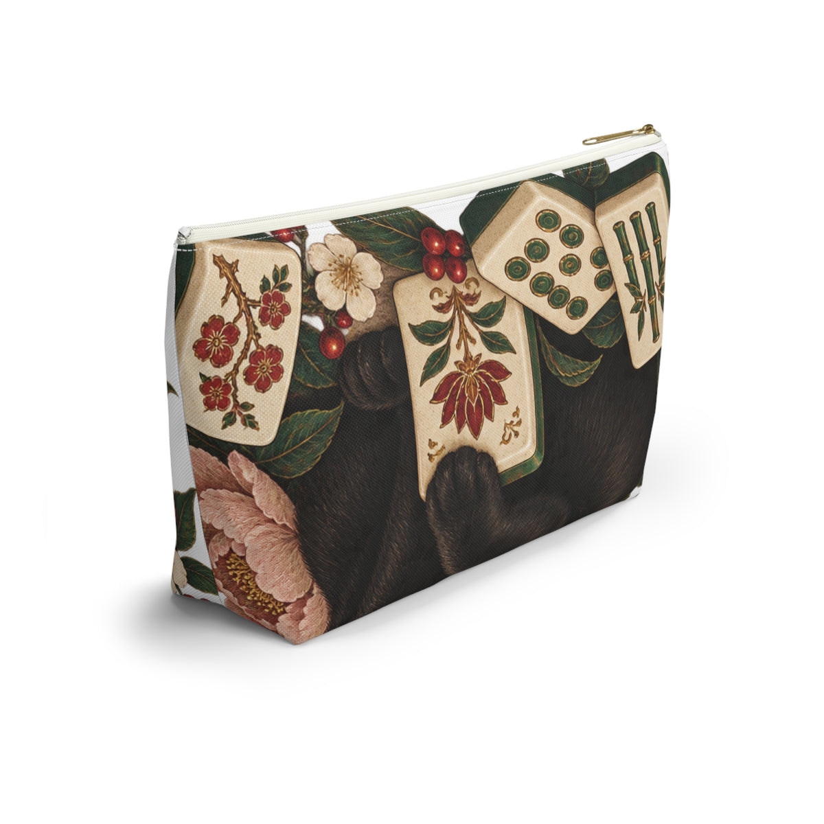 The Mahjong Cat Floral Pouch