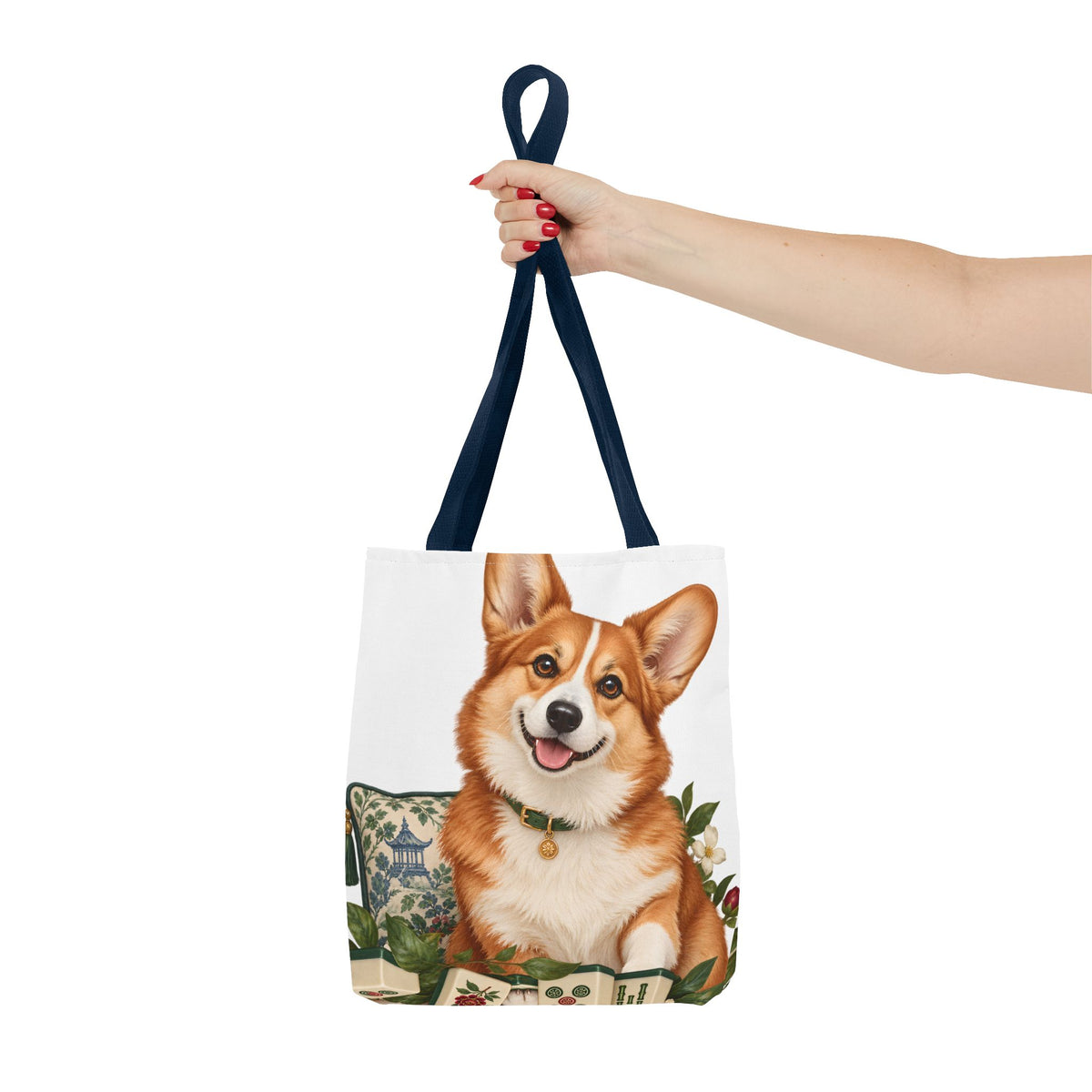 Mahjong Garden Corgi Tote Bag