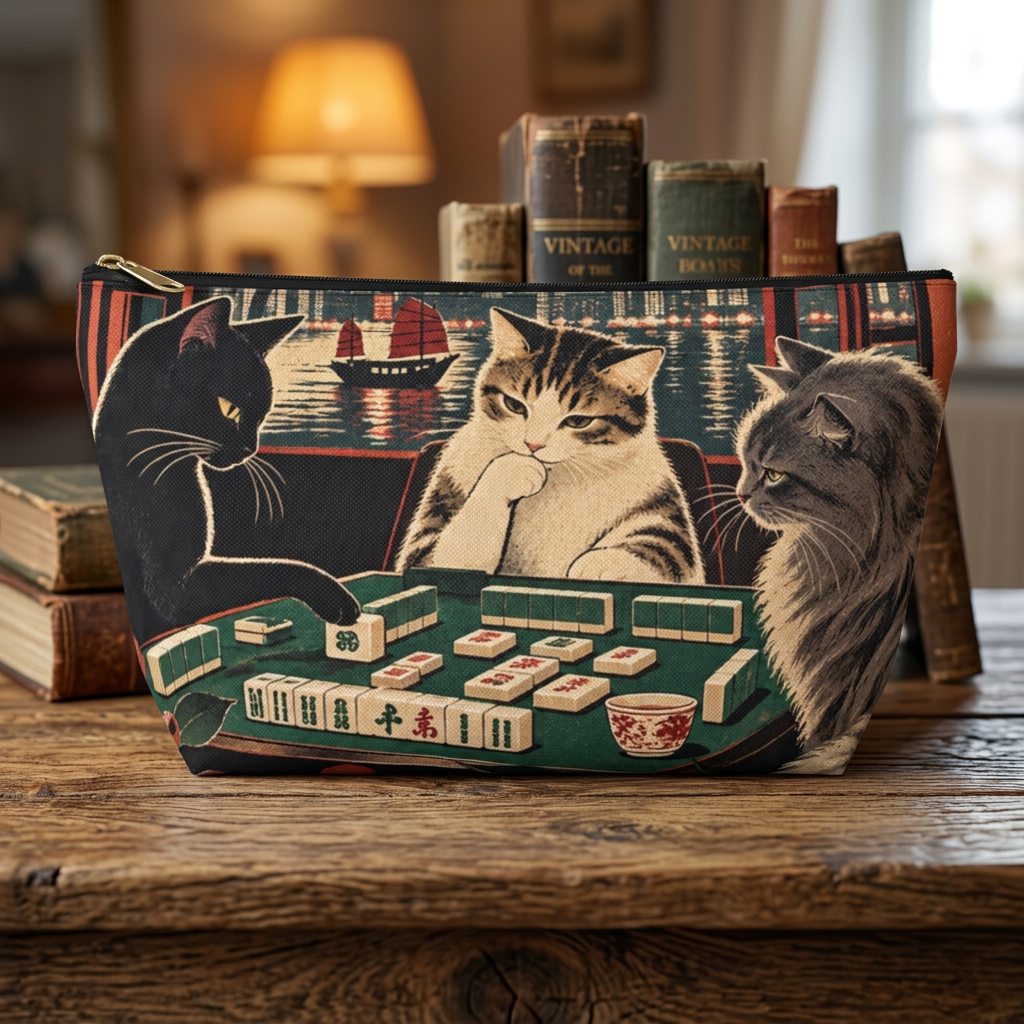 Mahjong Cats Night In Pouch