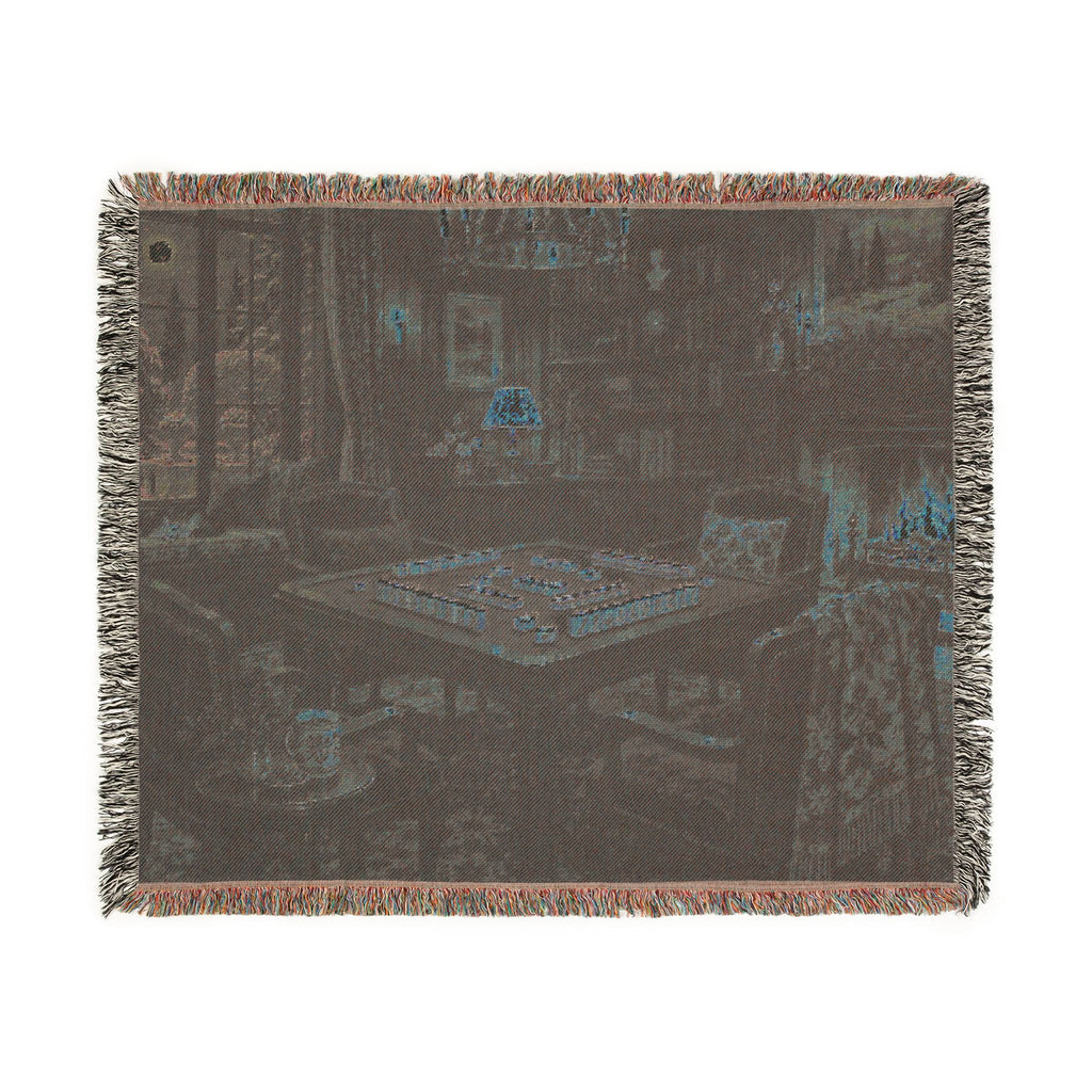 The Winter Game Room Mahjong Woven Blanket