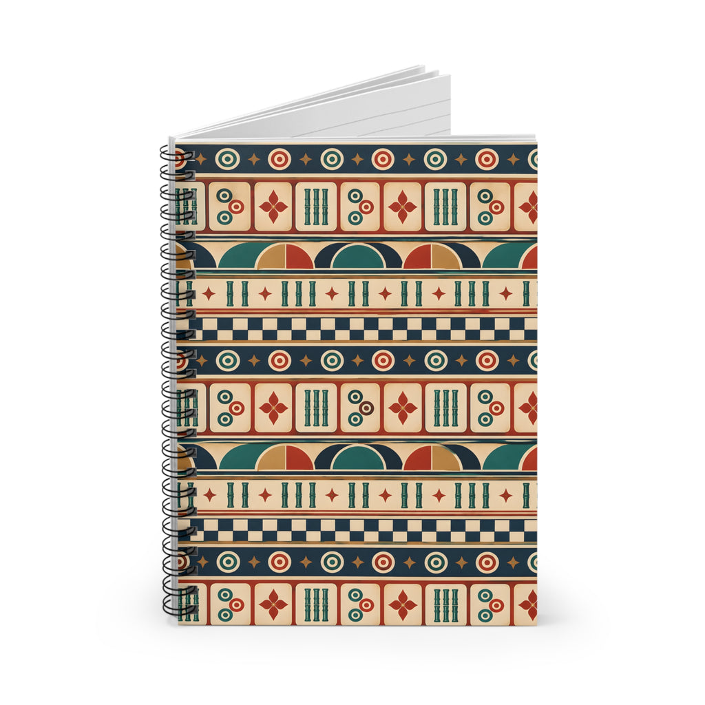 Retro Tile Mahjong Spiral Notebook