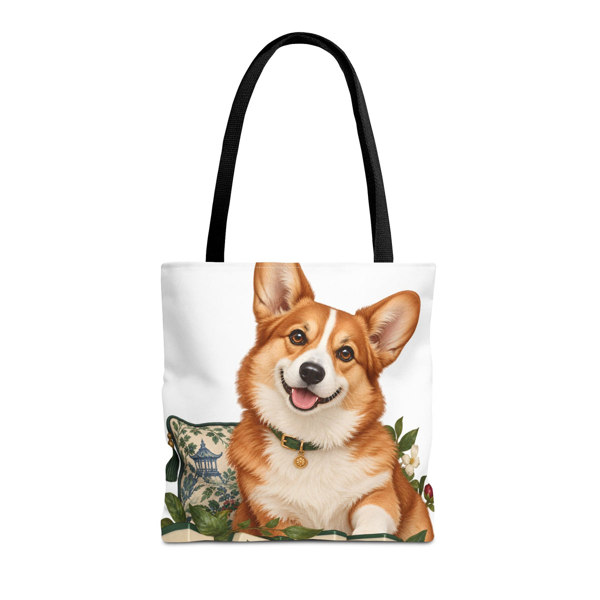 Mahjong Garden Corgi Tote Bag