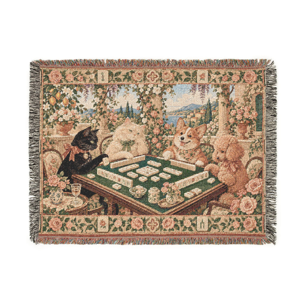 The Sunday Mahjong Garden Woven Blanket