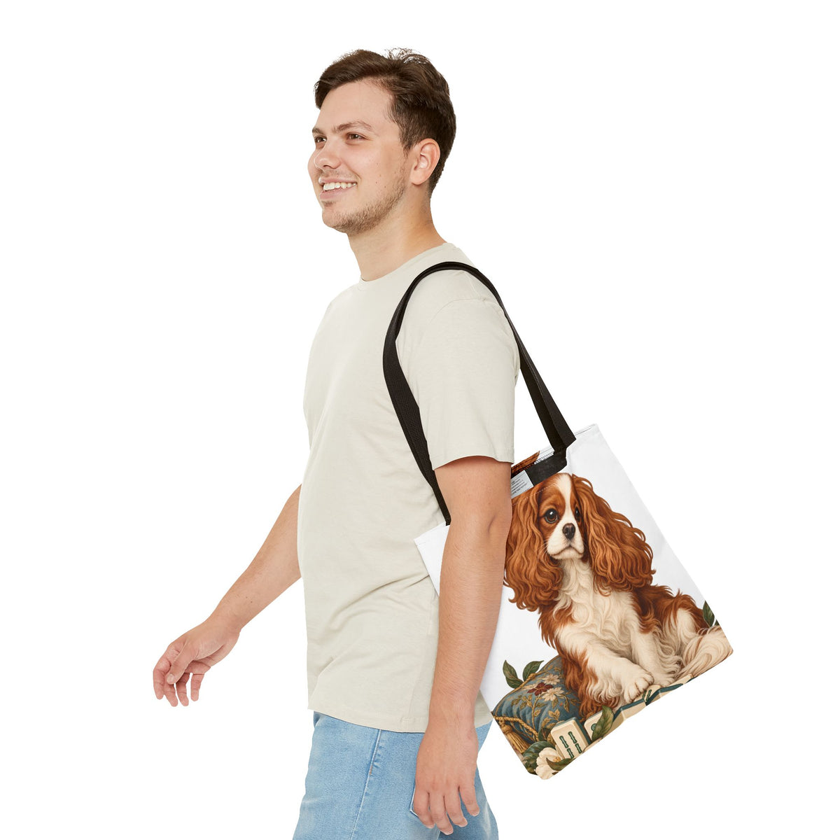 Mahjong Cavalier Dog Tote Bag