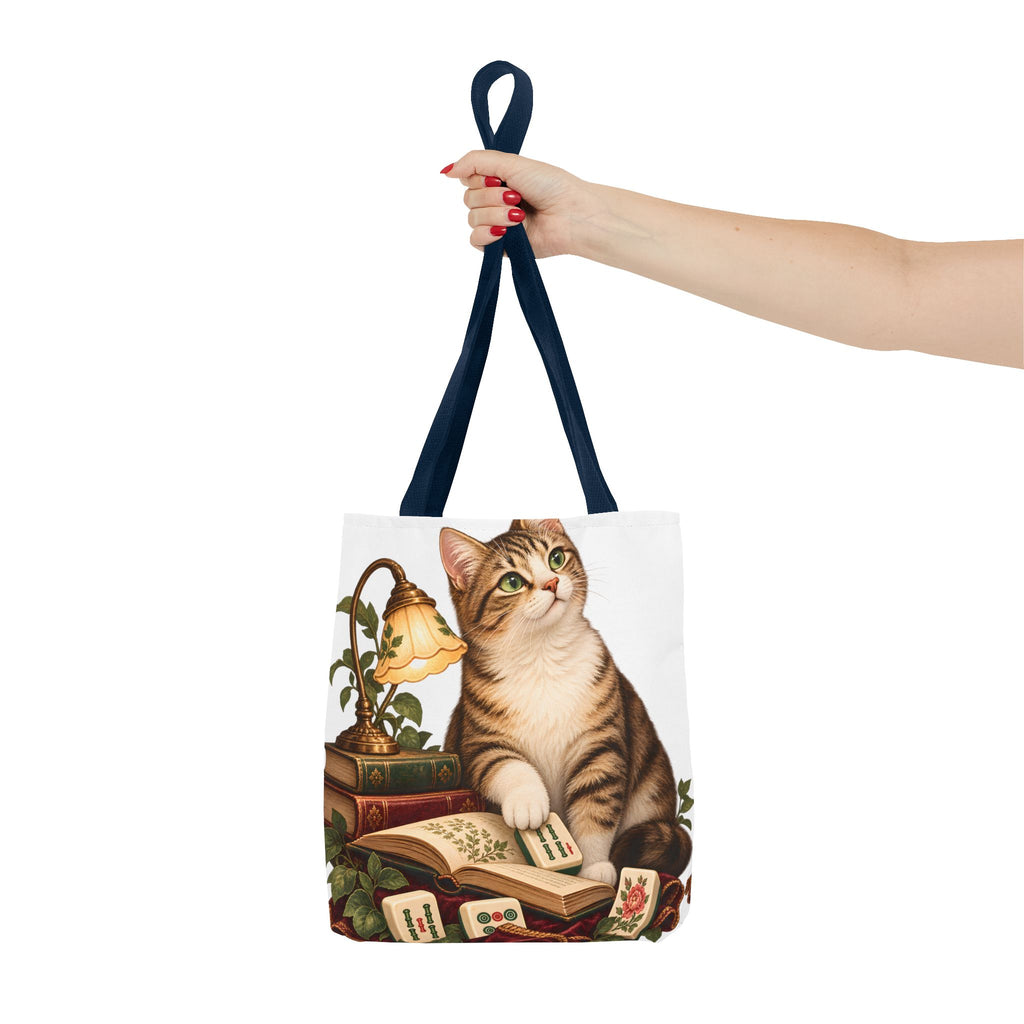 The Mahjong Reading Cat Tote Bag