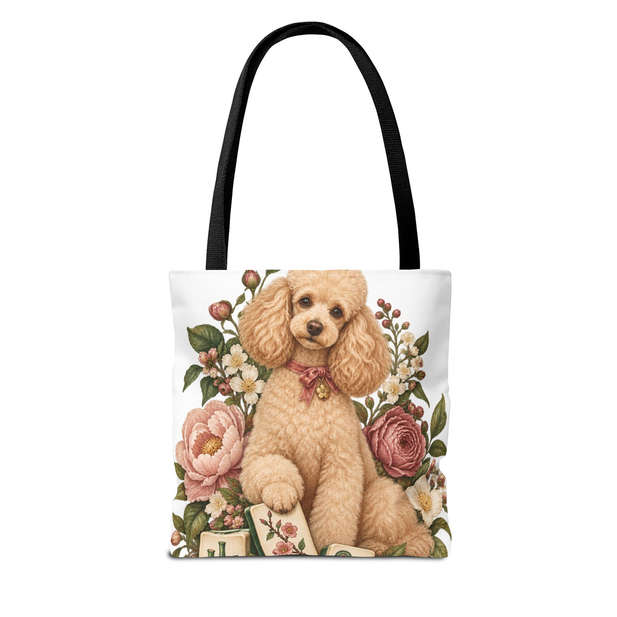 Mahjong Garden Poodle Tote Bag