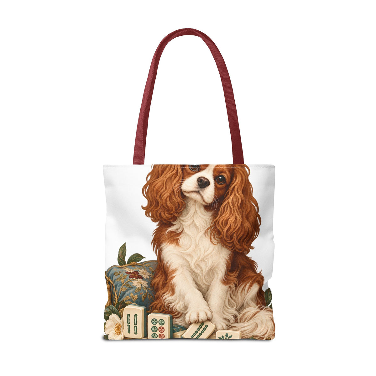 Mahjong Cavalier Dog Tote Bag