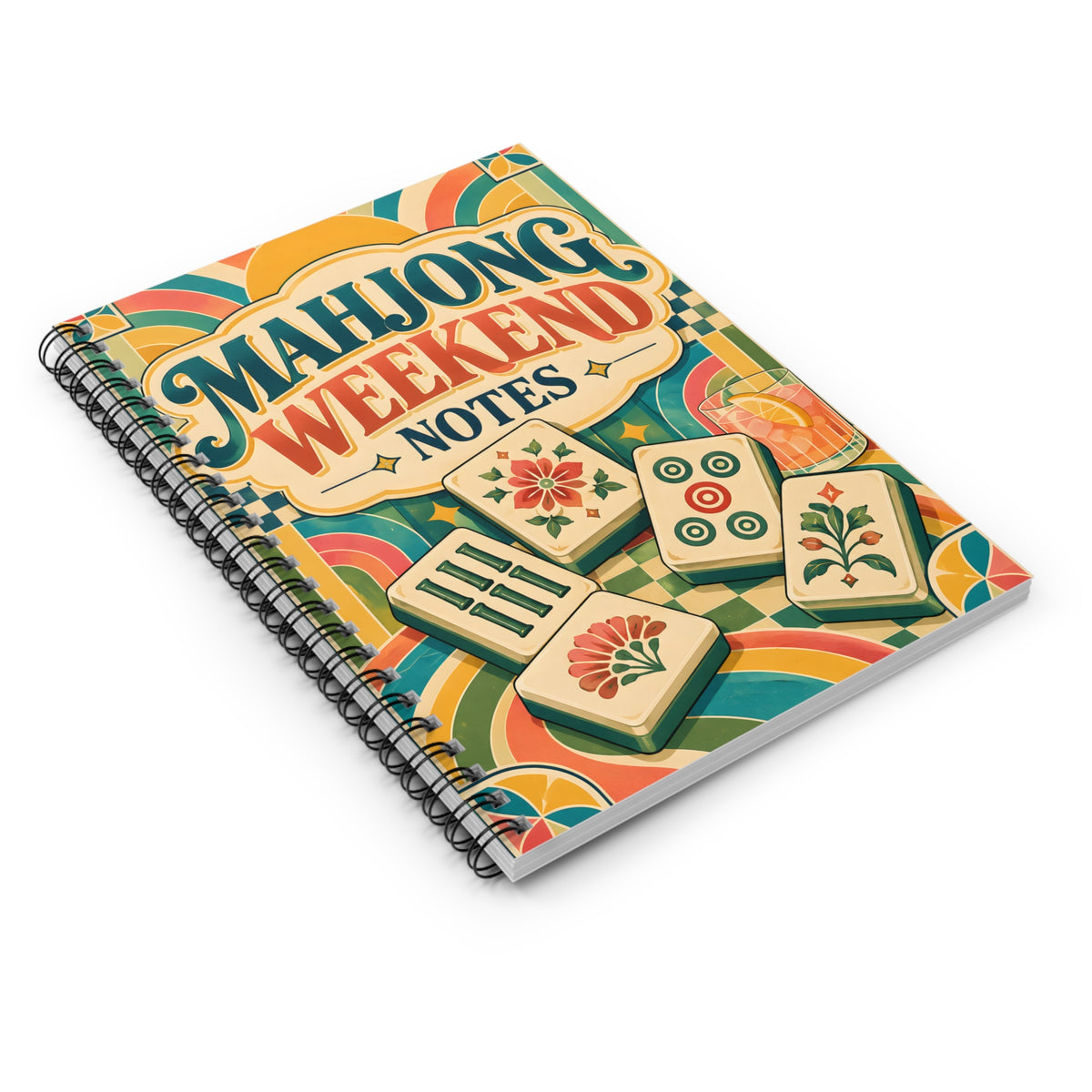 Mahjong Weekend Notes Retro Spiral Notebook