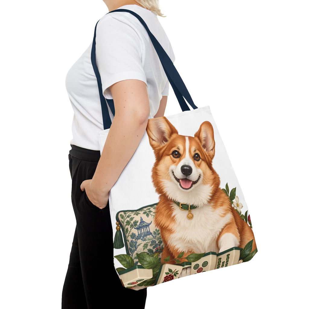 Mahjong Garden Corgi Tote Bag