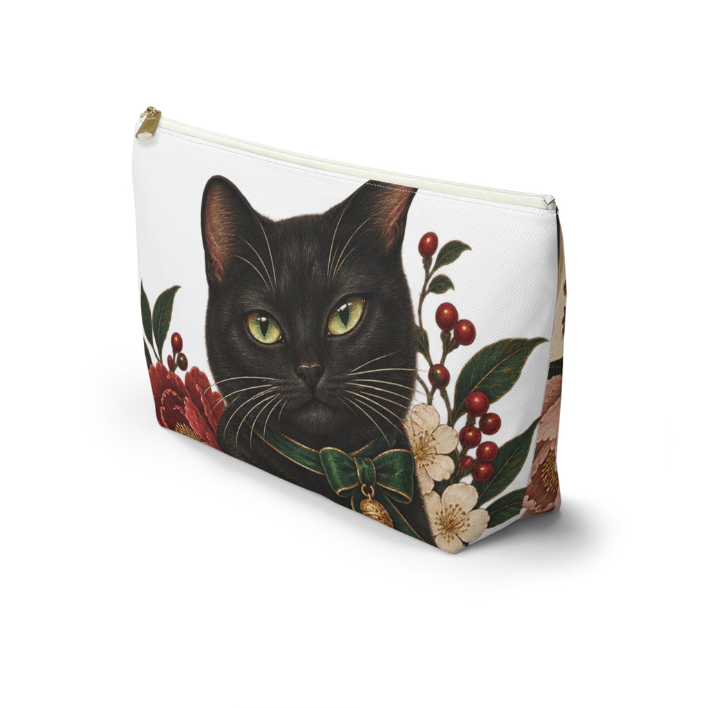 The Mahjong Cat Floral Pouch