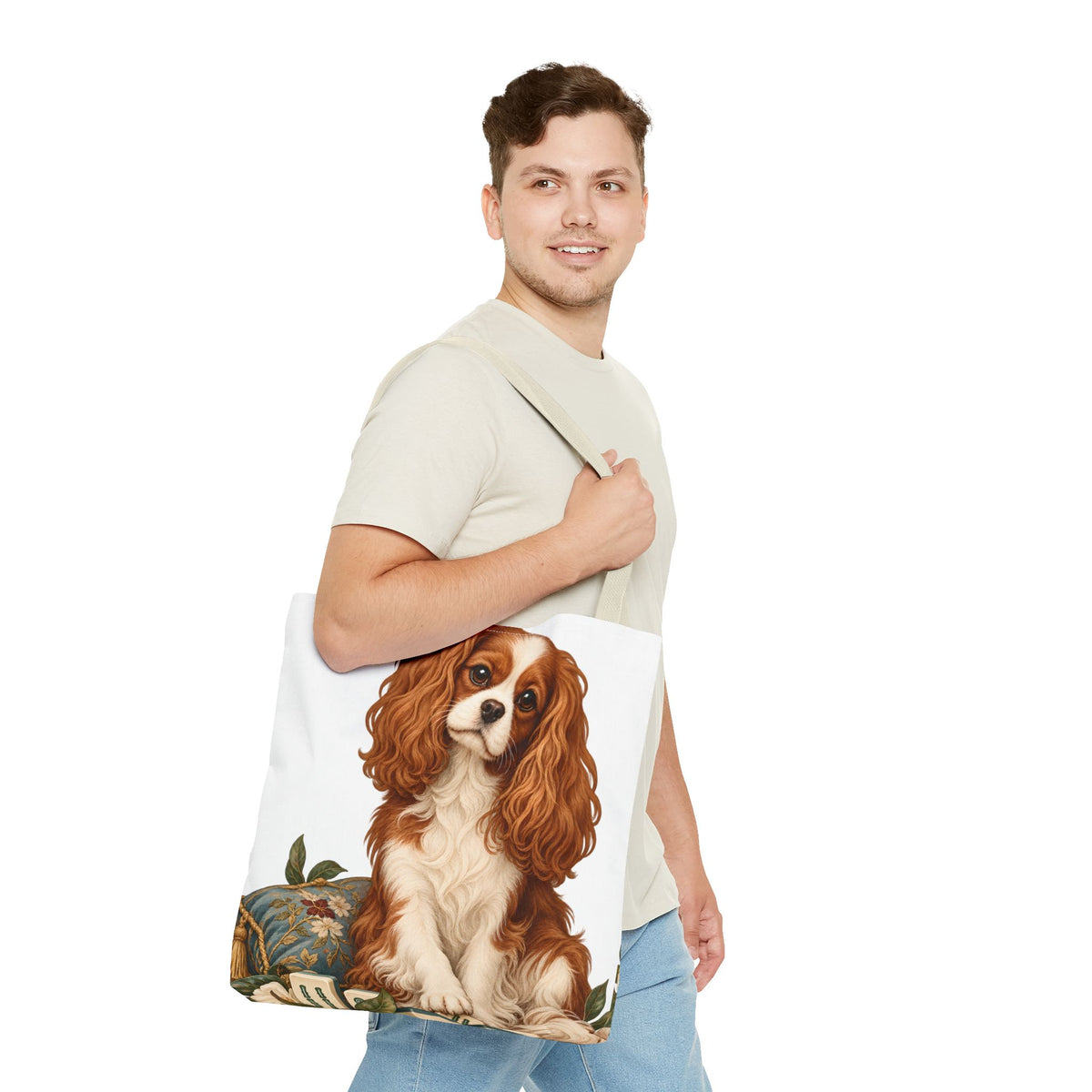 Mahjong Cavalier Dog Tote Bag